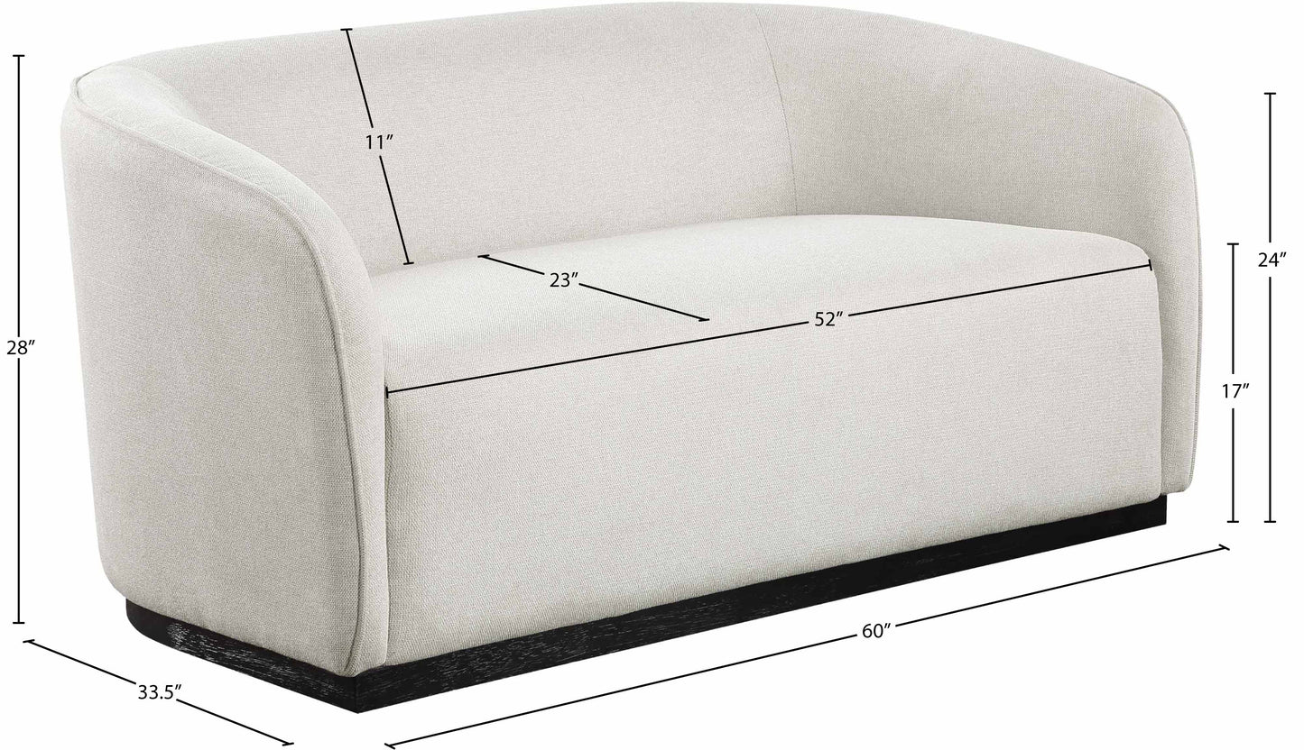 dream beige polyester fabric loveseat l