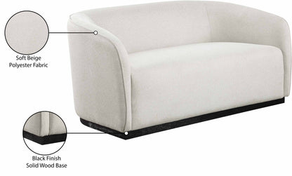 Dream Beige Polyester Fabric Loveseat L