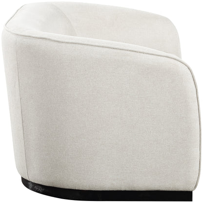 Dream Beige Polyester Fabric Loveseat L