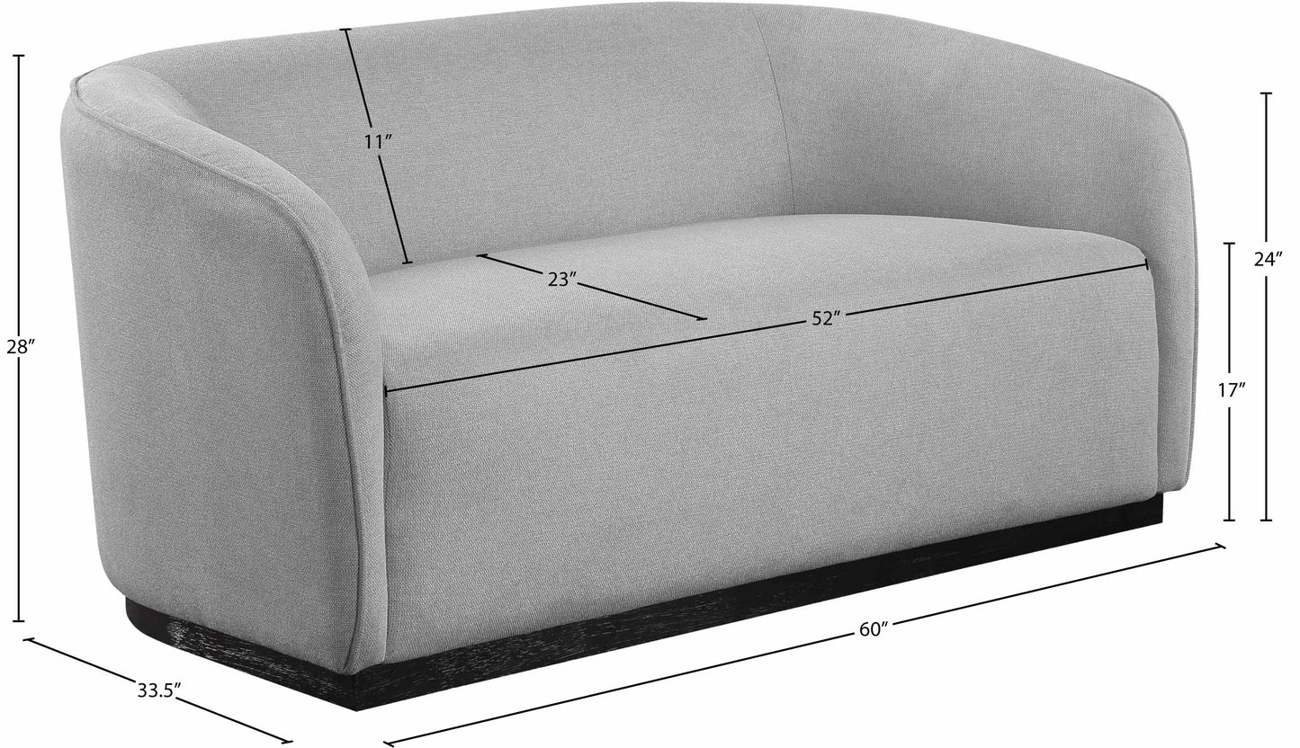 dream grey polyester fabric loveseat l