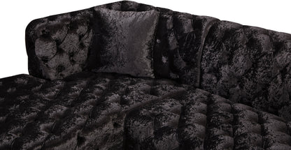 Fleur Black Velvet 3pc. Sectional (3 Boxes) Sectional