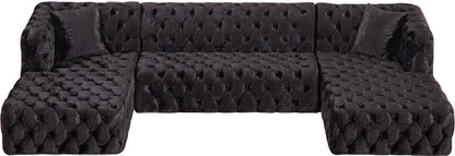 Fleur Black Velvet 3pc. Sectional (3 Boxes) Sectional