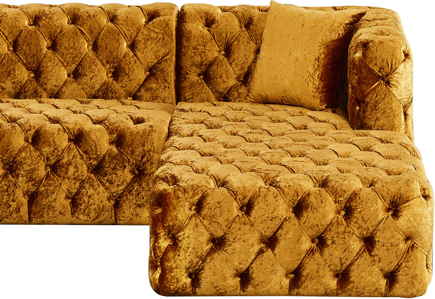 fleur gold velvet 3pc. sectional (3 boxes) sectional