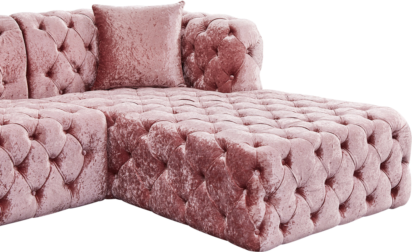 fleur pink velvet 3pc. sectional (3 boxes) sectional