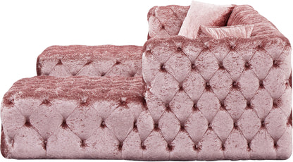 Fleur Pink Velvet 3pc. Sectional (3 Boxes) Sectional