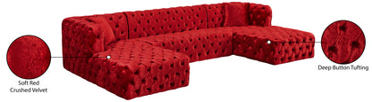 Fleur Red Velvet 3pc. Sectional (3 Boxes) Sectional