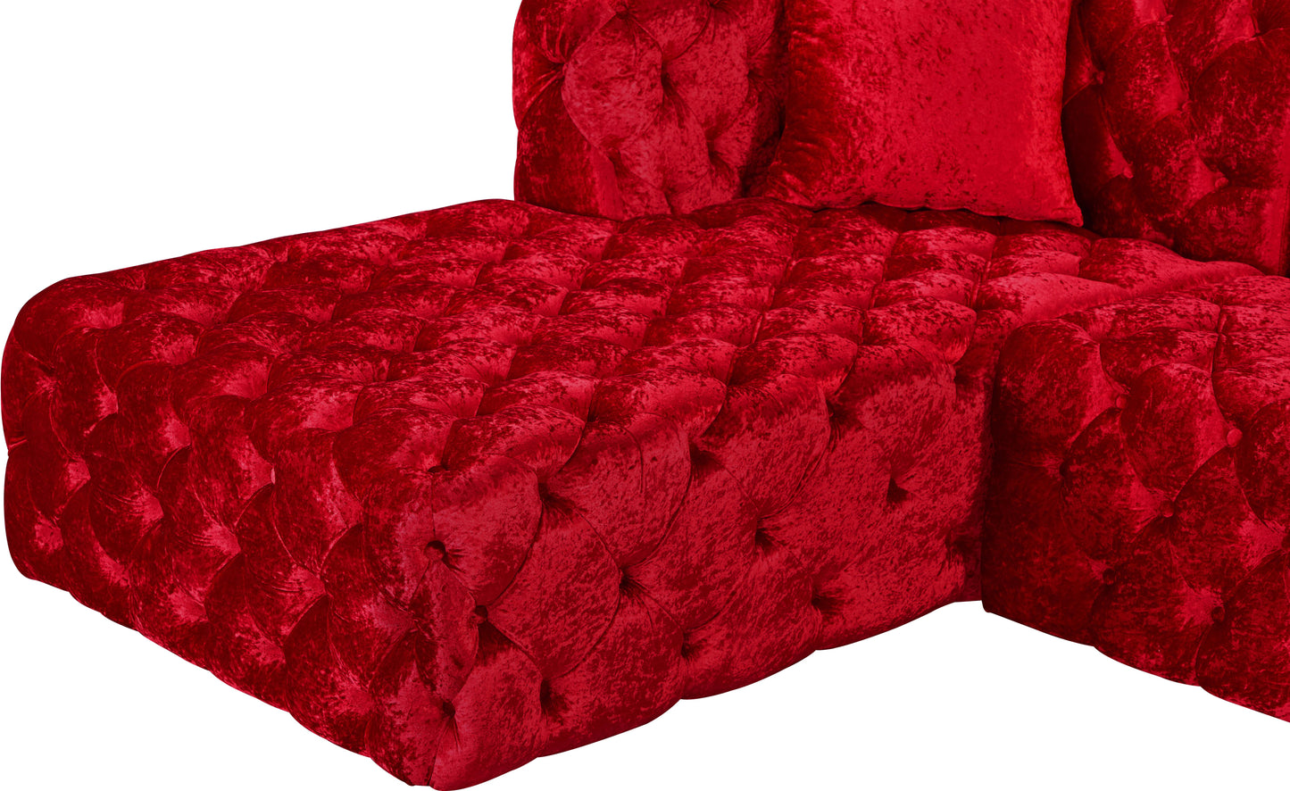 fleur red velvet 3pc. sectional (3 boxes) sectional