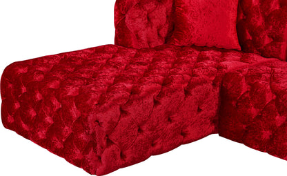 Fleur Red Velvet 3pc. Sectional (3 Boxes) Sectional