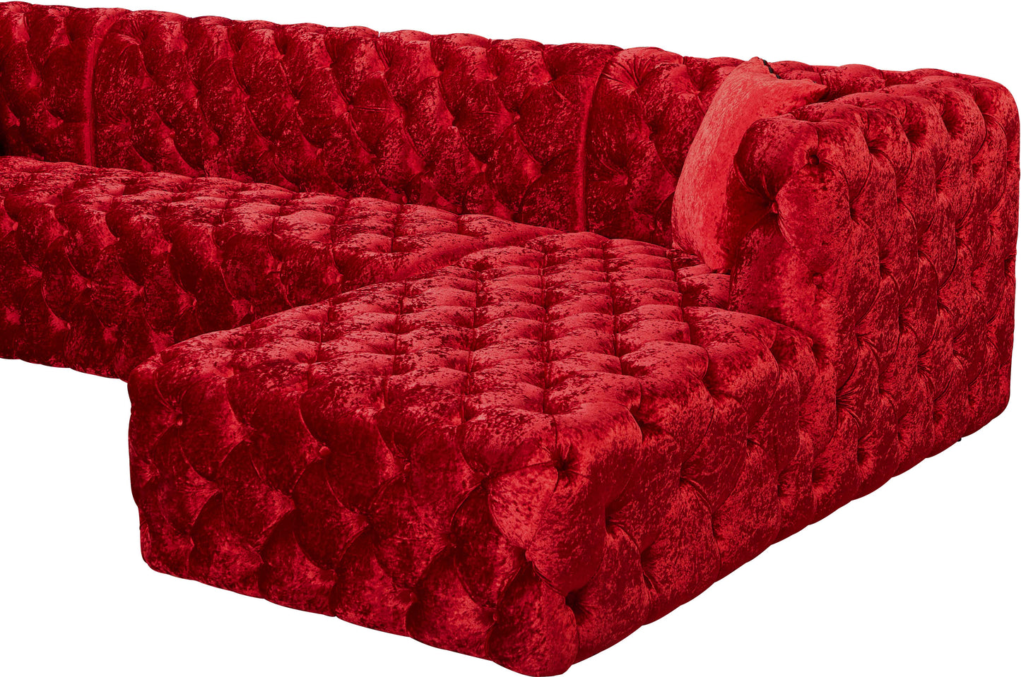 fleur red velvet 3pc. sectional (3 boxes) sectional