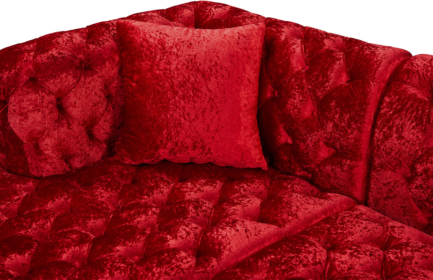 fleur red velvet 3pc. sectional (3 boxes) sectional