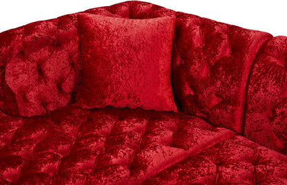 Fleur Red Velvet 3pc. Sectional (3 Boxes) Sectional