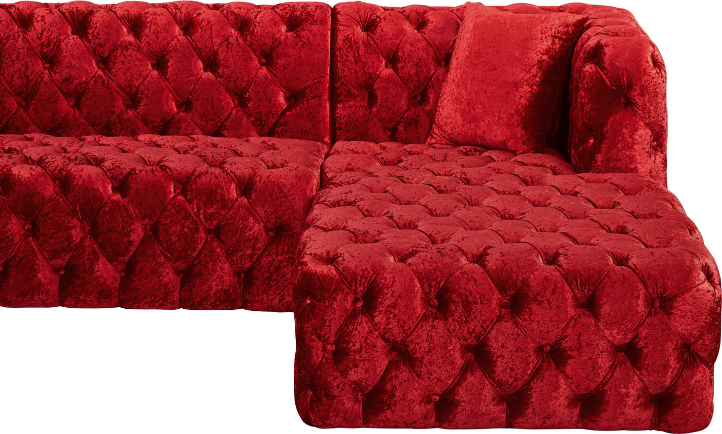 fleur red velvet 3pc. sectional (3 boxes) sectional