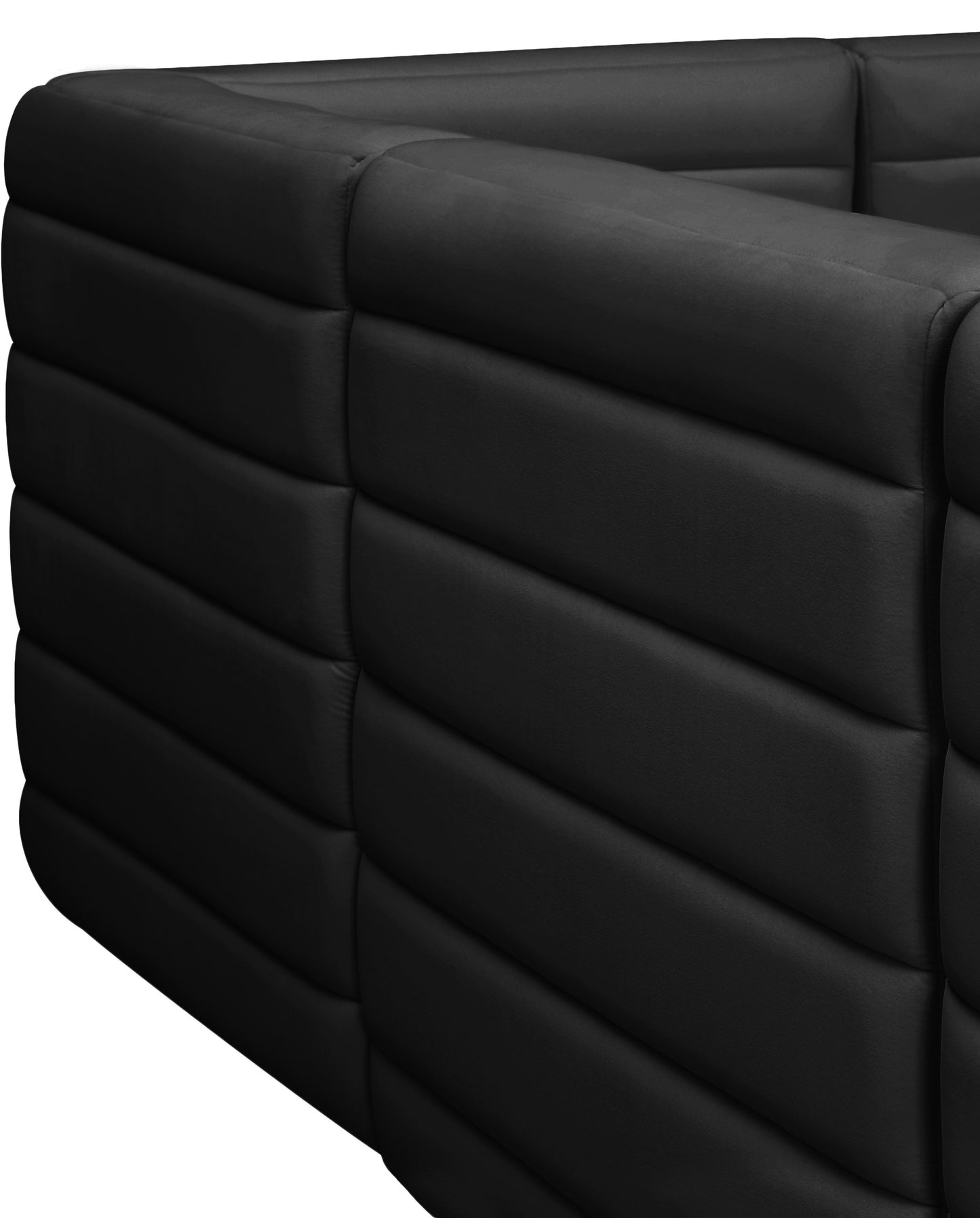 amelia black velvet modular armless chair armless