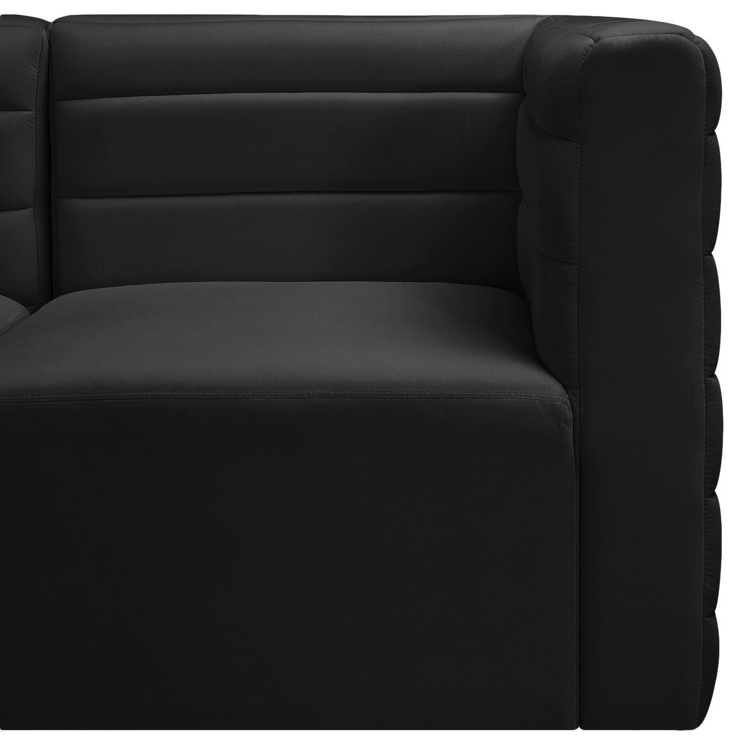 amelia black velvet modular armless chair armless