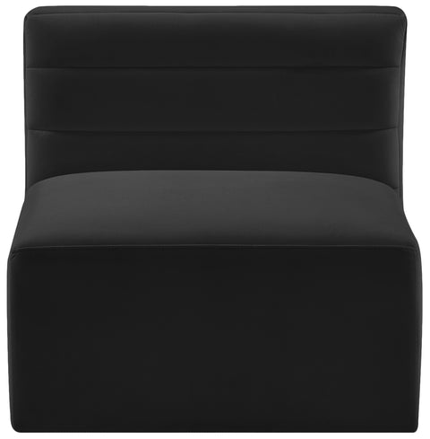 Amelia Black Velvet Modular Armless Chair Armless