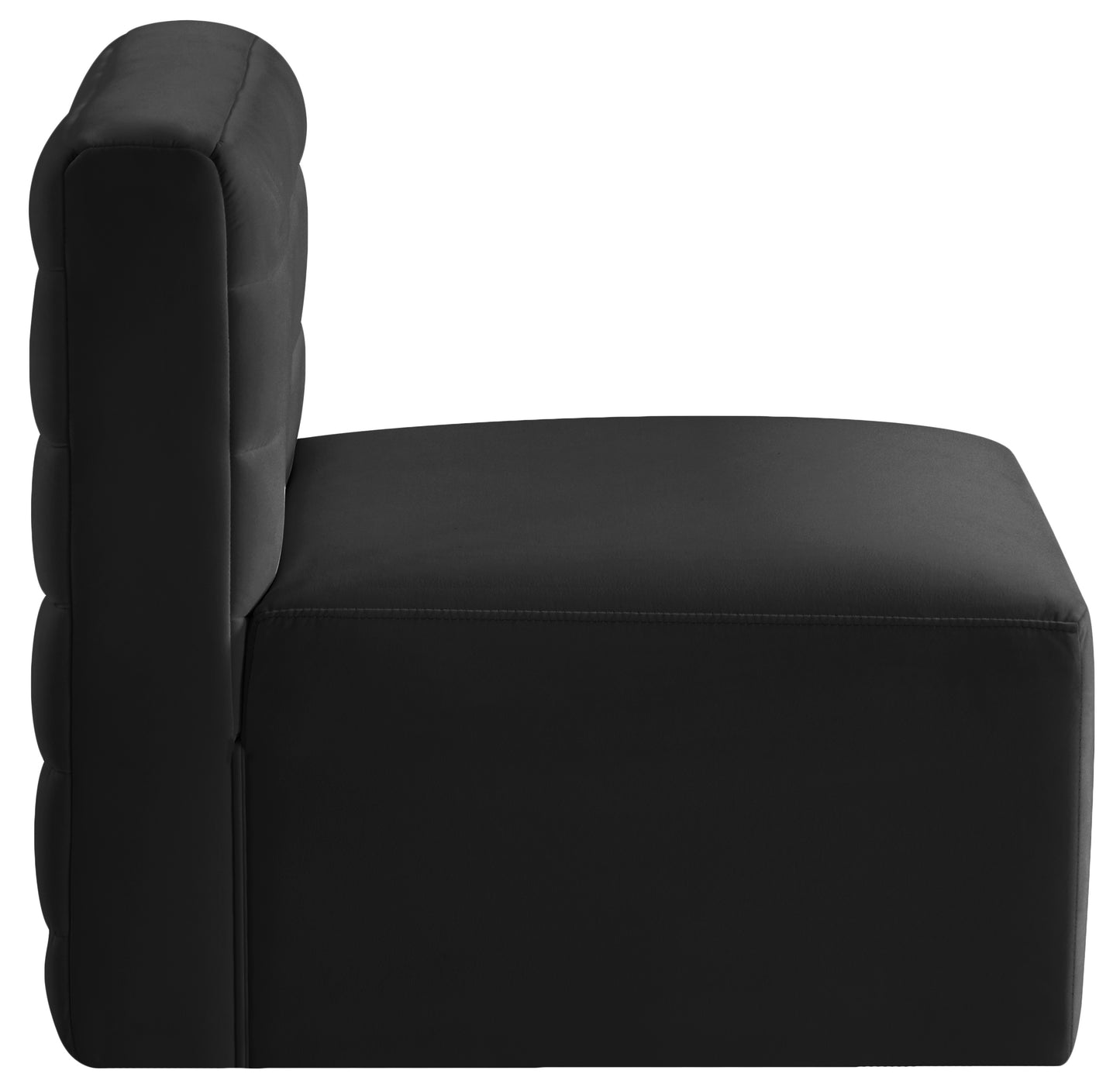 amelia black velvet modular armless chair armless