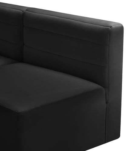 Amelia Black Velvet Modular Armless Chair Armless