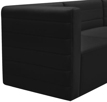 Amelia Black Velvet Modular Armless Chair Armless