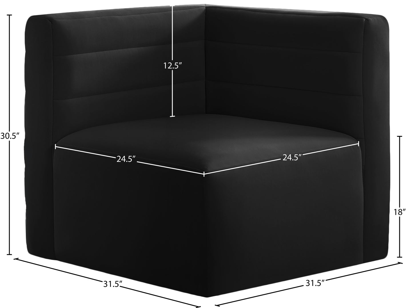 amelia black velvet modular corner chair corner