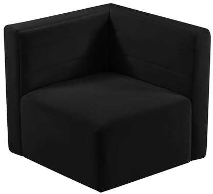 Amelia Black Velvet Modular Corner Chair Corner