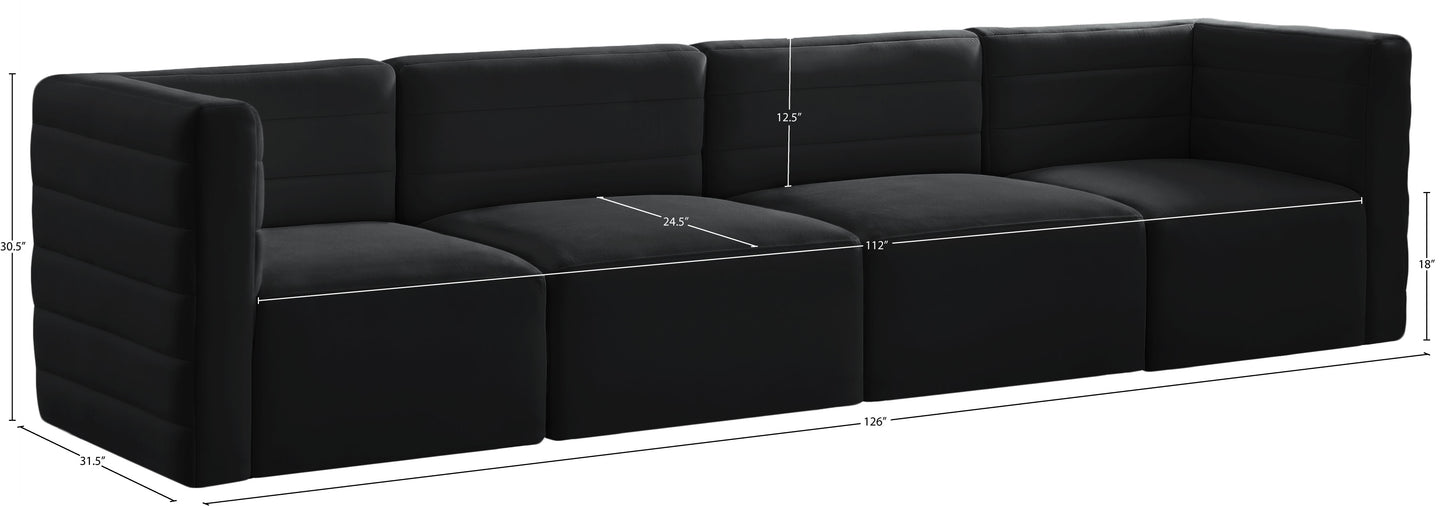 amelia black velvet modular sofa s126