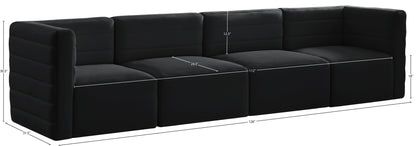 Amelia Black Velvet Modular Sofa S126