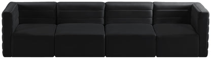 Amelia Black Velvet Modular Sofa S126