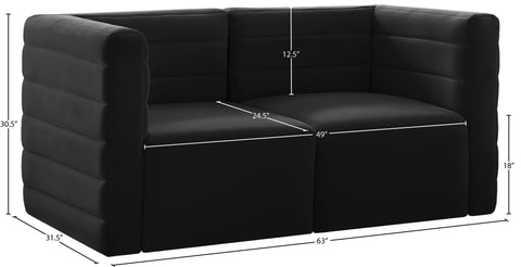 Amelia Black Velvet Modular Sofa S63