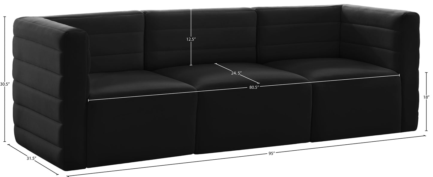 amelia black velvet modular sofa s95