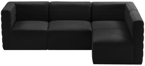 Amelia Black Velvet Modular Sectional Sec4A