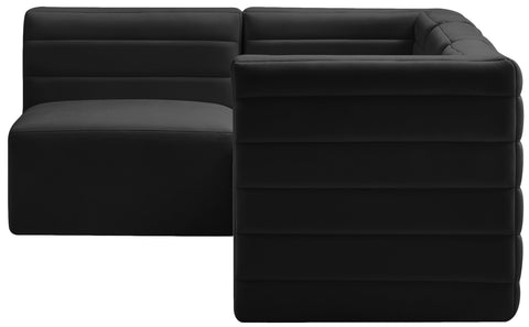 Amelia Black Velvet Modular Sectional Sec4A