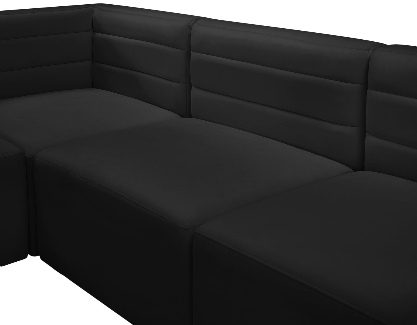 amelia black velvet modular sectional sec5a