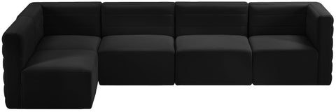 Amelia Black Velvet Modular Sectional Sec5A