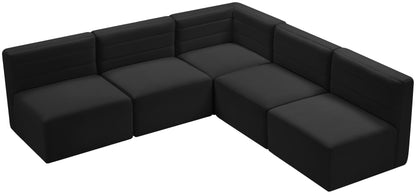 Amelia Black Velvet Modular Sectional Sec5B