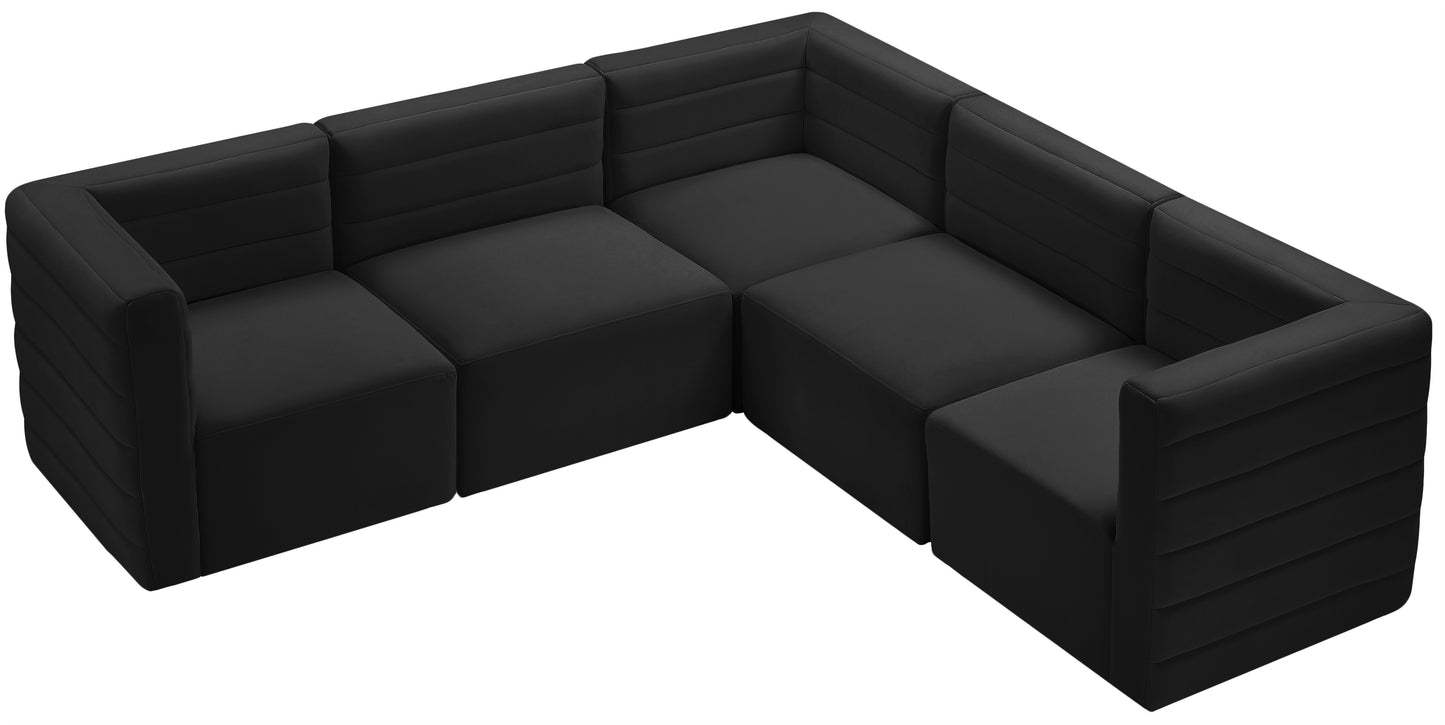 amelia black velvet modular sectional sec5c