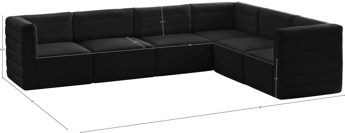 amelia black velvet modular sectional sec6a