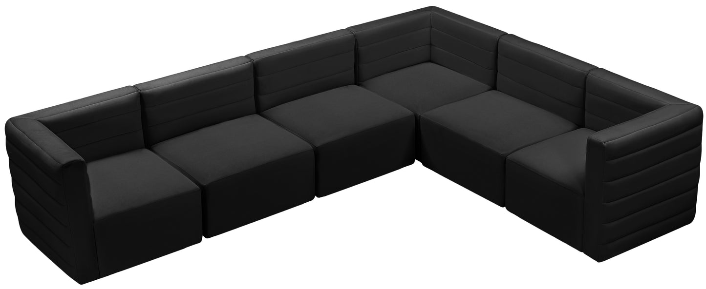 amelia black velvet modular sectional sec6a