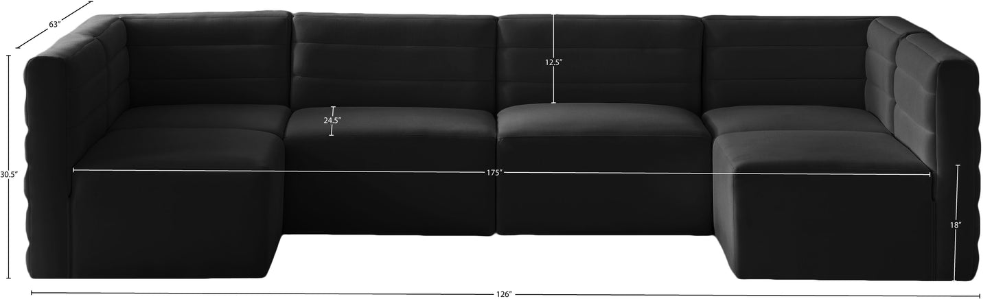 amelia black velvet modular sectional sec6b