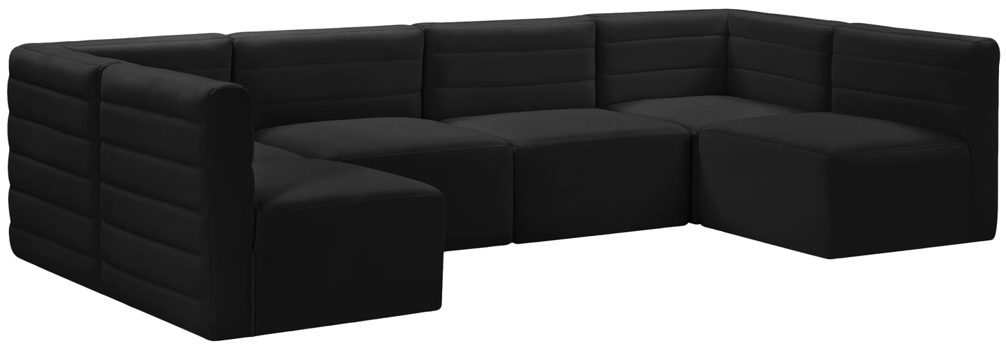 amelia black velvet modular sectional sec6b