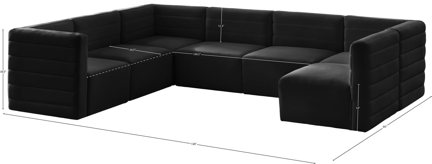 amelia black velvet modular sectional sec7a