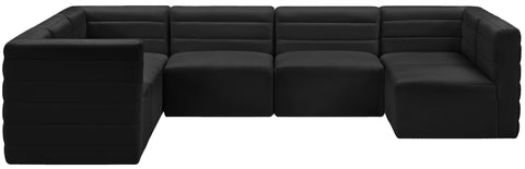 Amelia Black Velvet Modular Sectional Sec7A