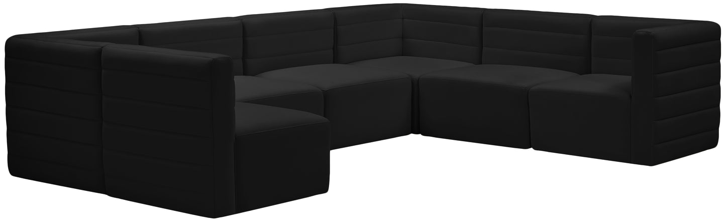 amelia black velvet modular sectional sec7a