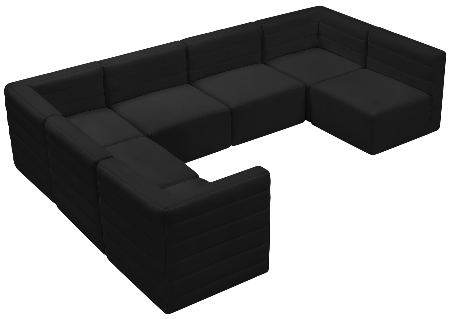 amelia black velvet modular sectional sec7a