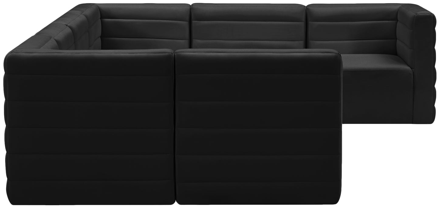 amelia black velvet modular sectional sec7a