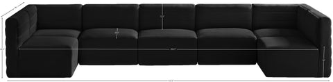 Amelia Black Velvet Modular Sectional Sec7B