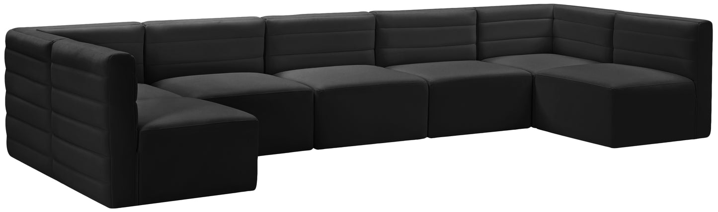 amelia black velvet modular sectional sec7b