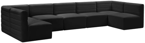 Amelia Black Velvet Modular Sectional Sec7B