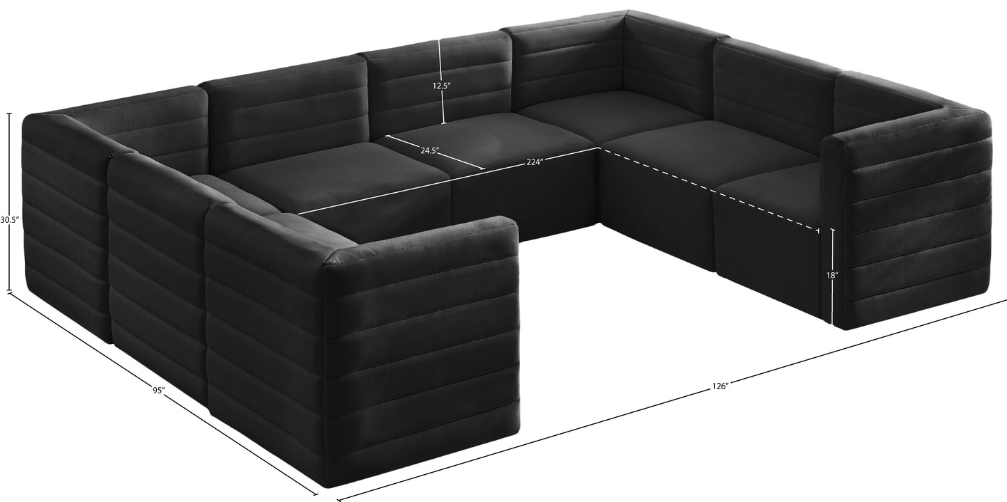 amelia black velvet modular sectional sec8a