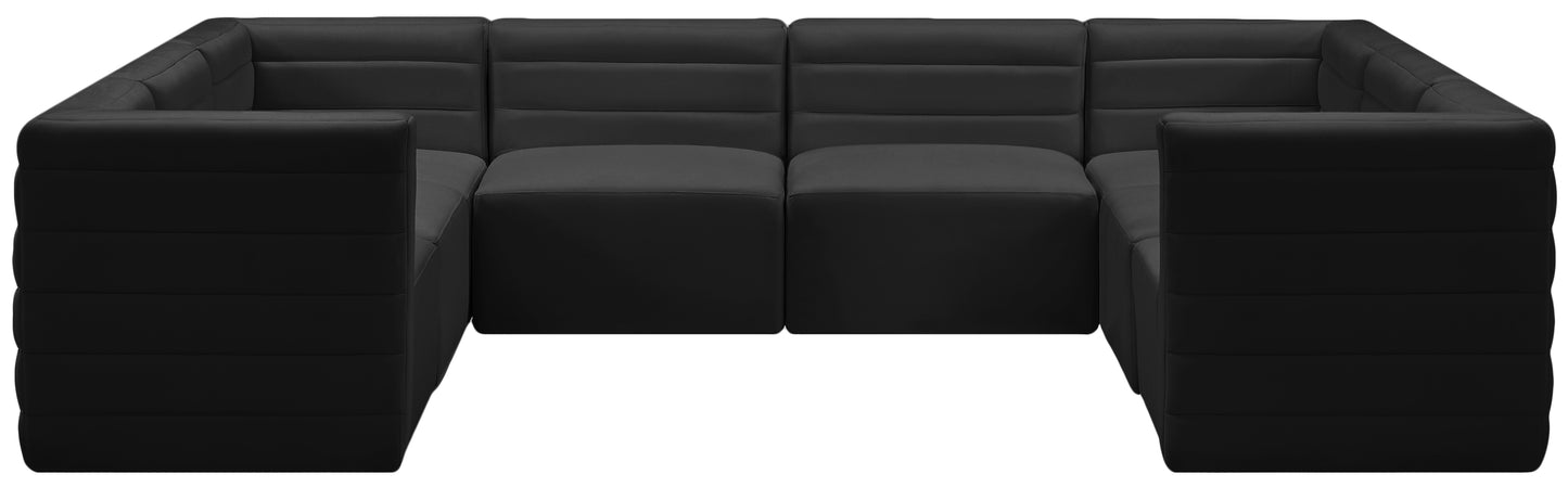 amelia black velvet modular sectional sec8a