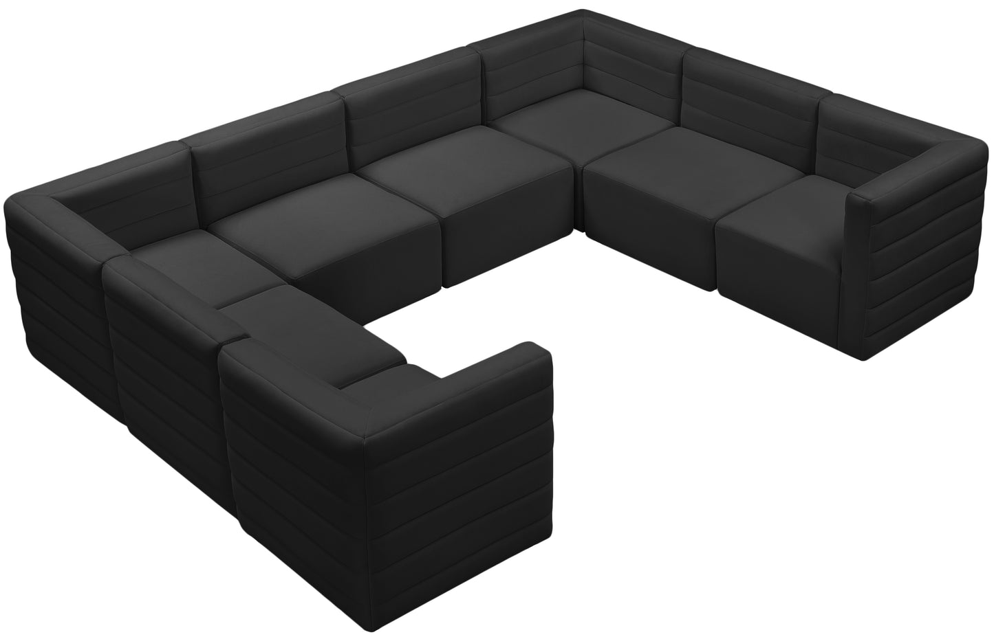 amelia black velvet modular sectional sec8a